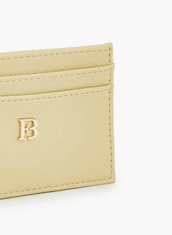 Flora Bella By Shoexpress Yellow Textured Card Holder With Monogram Detail for Women | Best Price UAE